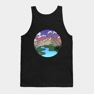 Mount Gunnison, Colorado sunset and river valley with state flower columbine and sugarbowl wildflowers Tank Top